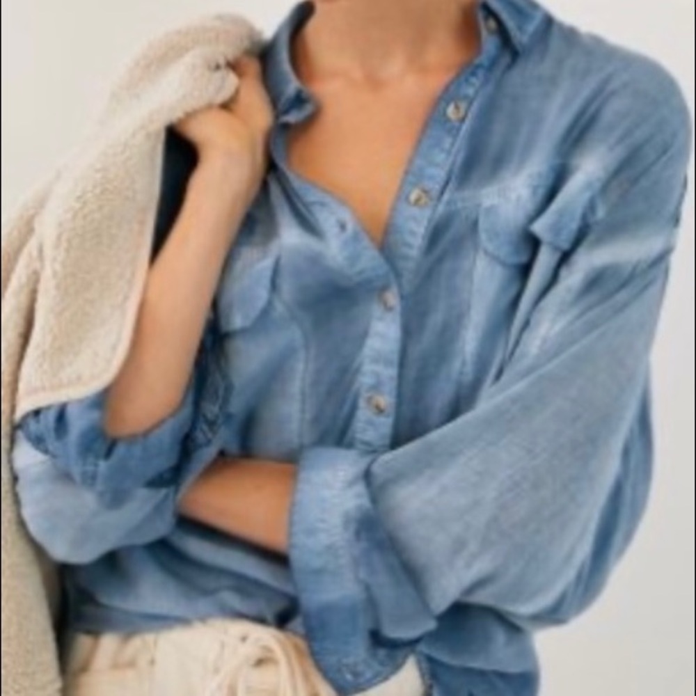 PILCRO JOELLE RELAXED BUTTON-DOWN XL